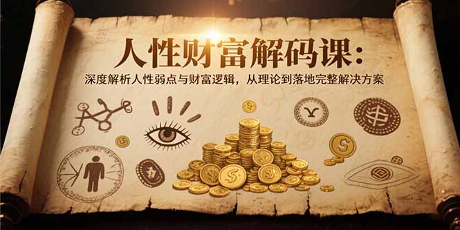 （15434期）人性财富解码课6.0：深度解析人性弱点与财富逻辑，理论到落地完整解决方案_免费分享网络创业,副业,信息差项目的老牌资源整合平台！金铲子项目