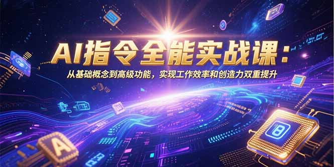 （15455期）AI指令全能实战课：从基础概念到高级功能，实现工作效率和创造力双重提升_免费分享网络创业,副业,信息差项目的老牌资源整合平台！金铲子项目
