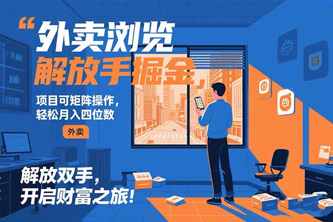 （15440期）外卖浏览掘金项目可矩阵操作_免费分享网络创业,副业,信息差项目的老牌资源整合平台！金铲子项目