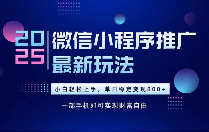 （15603期）25年下半年微信小程序推广最新玩法，_免费分享网络创业,副业,信息差项目的老牌资源整合平台！金铲子项目