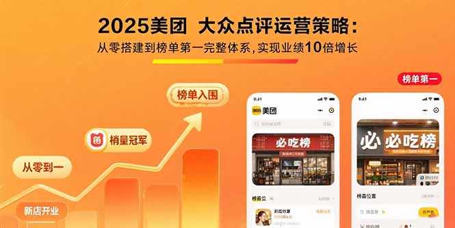 （15602期）2025美团大众点评运营策略:从零搭建到榜单第一完整体系,实现业绩10倍增长_免费分享网络创业,副业,信息差项目的老牌资源整合平台！金铲子项目