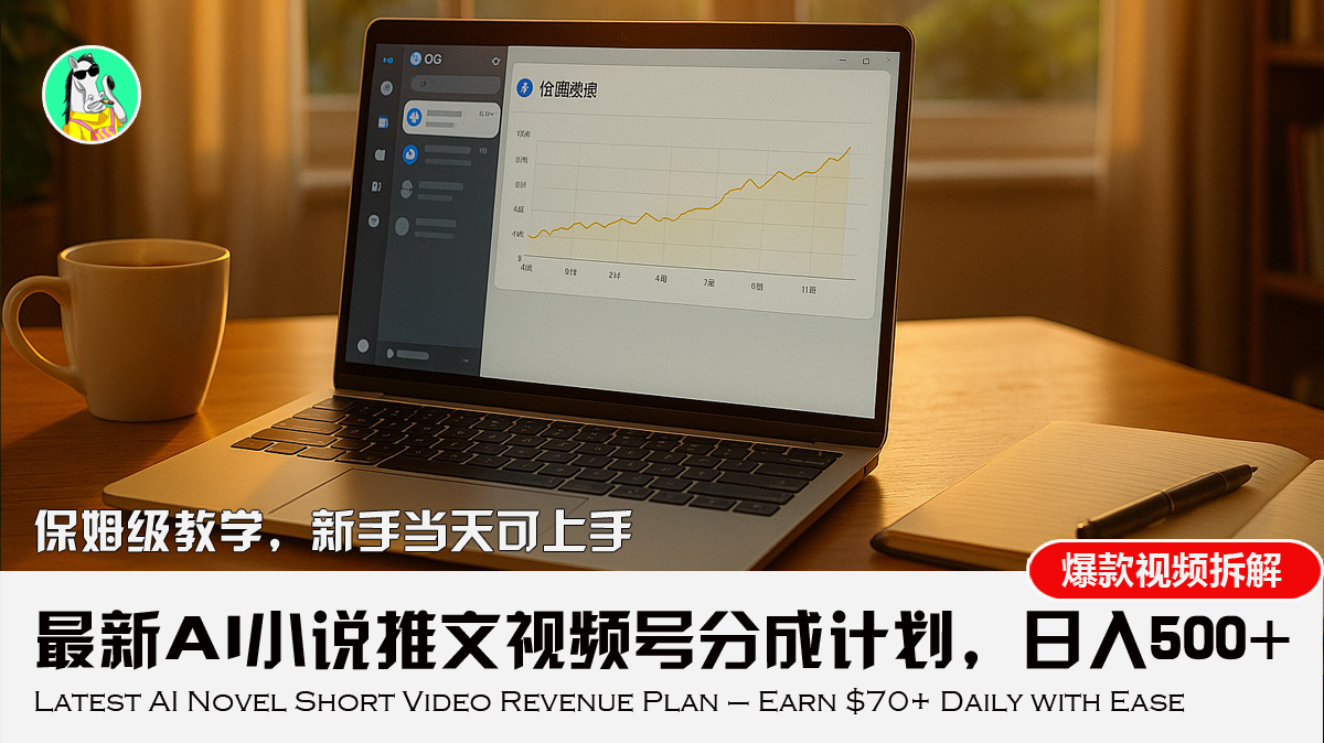 （15614期）最新AI小说推文视频号分成计划，新手小白也能教程_免费分享网络创业,副业,信息差项目的老牌资源整合平台！金铲子项目