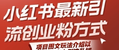 小红书最新引流创业粉方式，项目图文玩法介绍以及如何安全倒流私域_免费分享网络创业,副业,信息差项目的老牌资源整合平台！金铲子项目