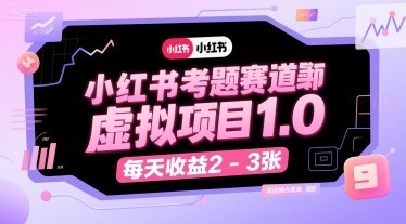 小红书考题赛道虚拟项目1.0，项目操作简单，每天2-_免费分享网络创业,副业,信息差项目的老牌资源整合平台！金铲子项目
