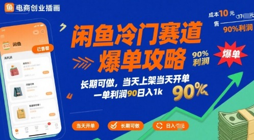 闲鱼冷门赛道爆单攻略，长期可做，上架开单，一单%利润，_免费分享网络创业,副业,信息差项目的老牌资源整合平台！金铲子项目