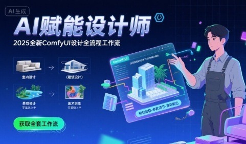 AI赋能设计师， 2025全新comfyui设计全流程工作流 ，室内-建筑-景观-美术，零基础直接上手_免费分享网络创业,副业,信息差项目的老牌资源整合平台！金铲子项目