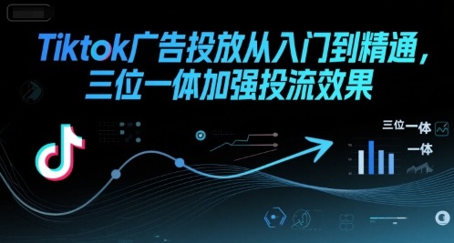 Tiktok广告投放从入门到精通，三位一体加强投流效果_免费分享网络创业,副业,信息差项目的老牌资源整合平台！金铲子项目
