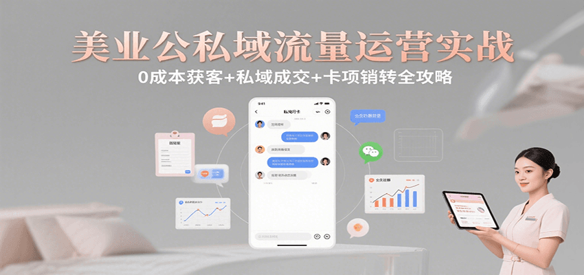 美业公私域流量运营实战：获客私域成交卡项销转全攻略_免费分享网络创业,副业,信息差项目的老牌资源整合平台！金铲子项目