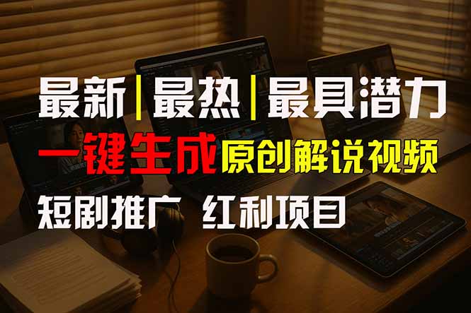 （15658期）短剧推广新思路，AI一键生成原创解说视频，10分钟产出100条，30天赚了5._免费分享网络创业,副业,信息差项目的老牌资源整合平台！金铲子项目