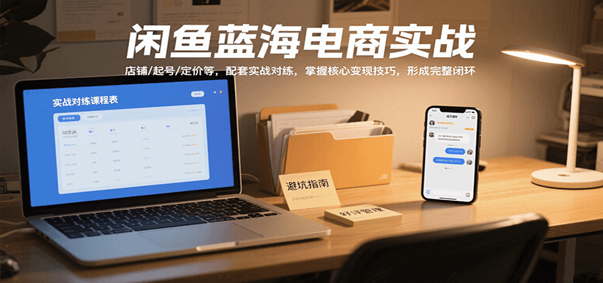 闲鱼蓝海电商实战，涵盖店铺、起号、定价等，配套实战对练，掌握核心技巧_免费分享网络创业,副业,信息差项目的老牌资源整合平台！金铲子项目