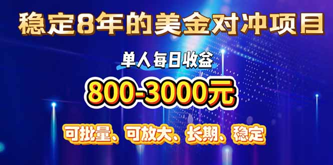 （15782期）稳定8年的美金对冲创业项目，单人每-3000，小众暴力项目_免费分享网络创业,副业,信息差项目的老牌资源整合平台！金铲子项目