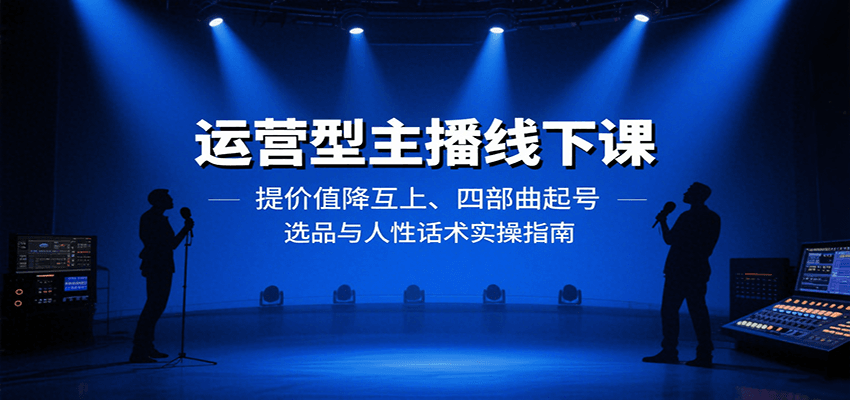 运营型主播线下课：提价值降互上、四部曲起号、选品与人性话术实操指南_免费分享网络创业,副业,信息差项目的老牌资源整合平台！金铲子项目