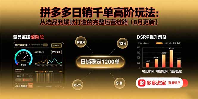 （15850期）拼多多千单高阶玩法：从选品到爆款打造的完整运营链路（8月更新）_免费分享网络创业,副业,信息差项目的老牌资源整合平台！金铲子项目