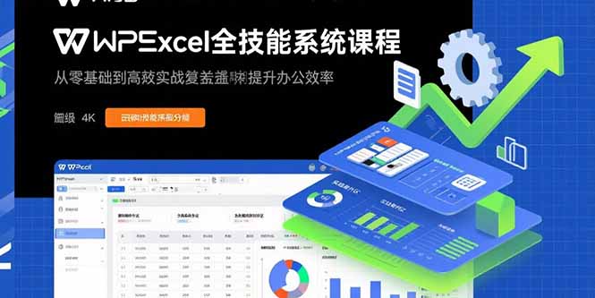 （15873期）WPSExcel全技能系统课程：从零基础到高阶实战全覆盖，全面提升办公效率_免费分享网络创业,副业,信息差项目的老牌资源整合平台！金铲子项目