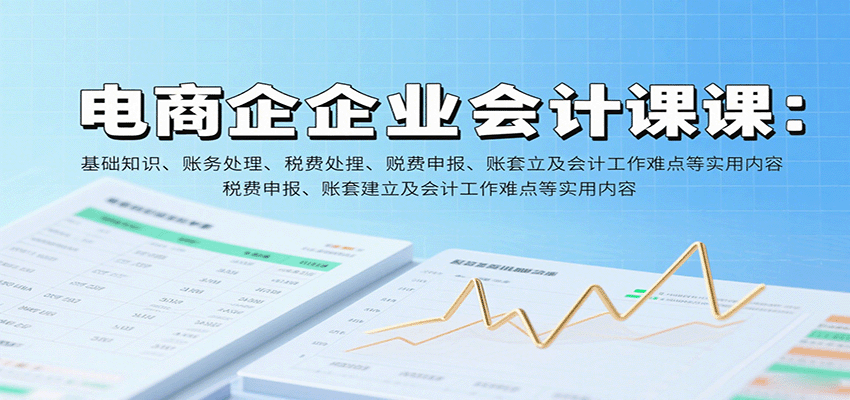 电商企业会计课：基础知识、账务处理、税费申报、账套建立及会计工作难点等实用内容_免费分享网络创业,副业,信息差项目的老牌资源整合平台！金铲子项目