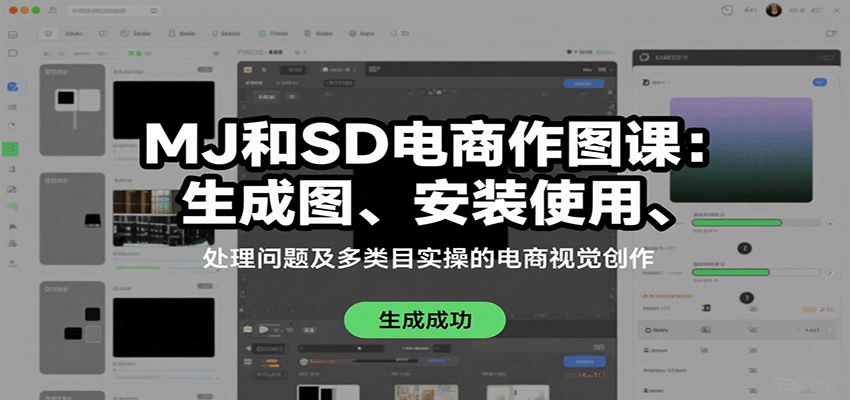 MJ和SD电商作图课：生成图、安装使用、处理问题及多类目实操的电商视觉创作_免费分享网络创业,副业,信息差项目的老牌资源整合平台！金铲子项目