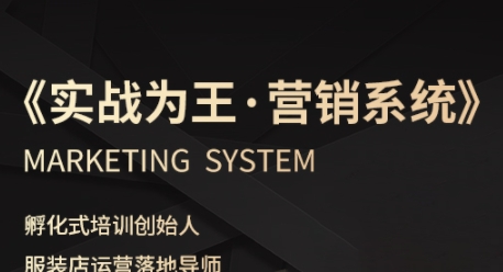 服装老板必修课《实战为王-营销系统》实现业绩被动式增长_免费分享网络创业,副业,信息差项目的老牌资源整合平台！金铲子项目