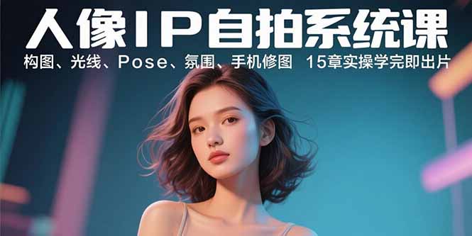 （15920期）人像IP自拍系统课：构图、光线、Pose、氛围、手机修图15章实操学完即出片_免费分享网络创业,副业,信息差项目的老牌资源整合平台！金铲子项目