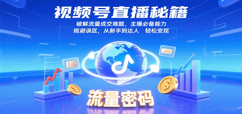 视频号直播秘籍，破解流量成交难题，主播必备能力，规避误区，从新手到达人_免费分享网络创业,副业,信息差项目的老牌资源整合平台！金铲子项目