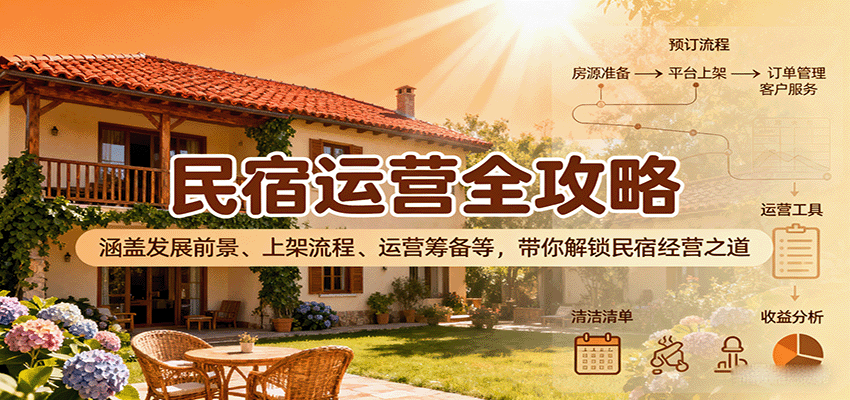 民宿运营全攻略：涵盖发展前景、上架流程、运营筹备等，带你解锁民宿经营之道_免费分享网络创业,副业,信息差项目的老牌资源整合平台！金铲子项目