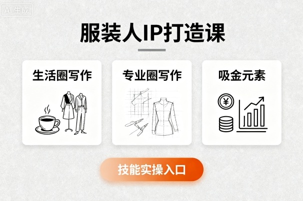 服装人IP打造课，文案创富生活圈写作专业圈写作服装人专属吸金元素技能实操_免费分享网络创业,副业,信息差项目的老牌资源整合平台！金铲子项目