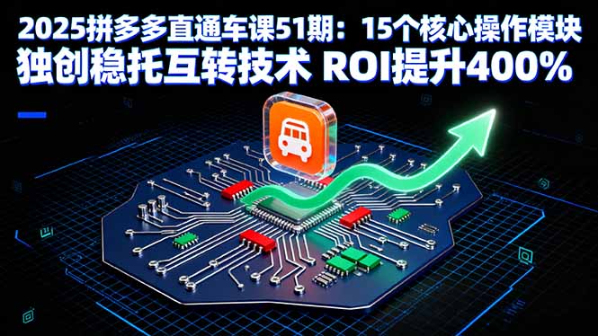 （16020期）2025拼多多直通车课51期：15个核心操作模块 独创稳托互转技术 ROI提升400%_免费分享网络创业,副业,信息差项目的老牌资源整合平台！金铲子项目