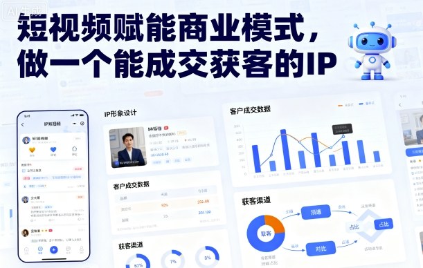 短视频赋能商业模式，做一个能成交获客的IP_免费分享网络创业,副业,信息差项目的老牌资源整合平台！金铲子项目
