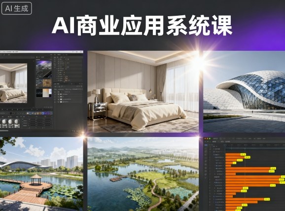 AI商业应用系统课，室内-软装-建筑-景观，智能设计+效果图+动画画实战_免费分享网络创业,副业,信息差项目的老牌资源整合平台！金铲子项目