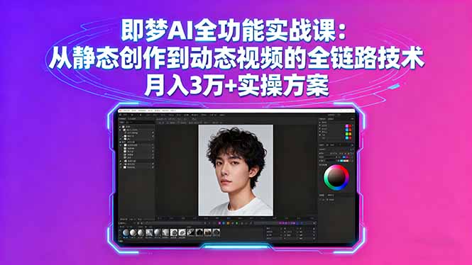 （16053期）即梦AI全功能实战课：从静态创作到动态视频的全链路技术3万实操方案_免费分享网络创业,副业,信息差项目的老牌资源整合平台！金铲子项目