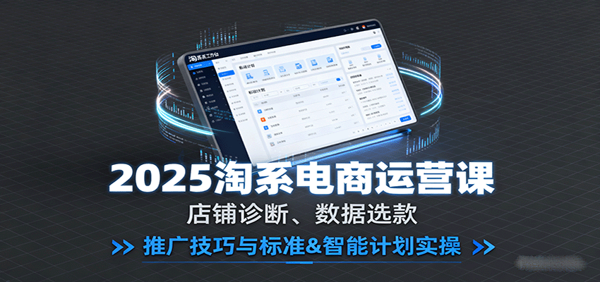 2025淘系电商运营课：店铺诊断、数据选款，推广技巧与标准&智能计划实操_免费分享网络创业,副业,信息差项目的老牌资源整合平台！金铲子项目
