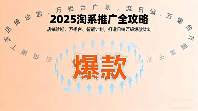 （16067期）2025淘系推广全攻略，店铺诊断、万相台、智能计划，打造日销万级爆款计划_免费分享网络创业,副业,信息差项目的老牌资源整合平台！金铲子项目