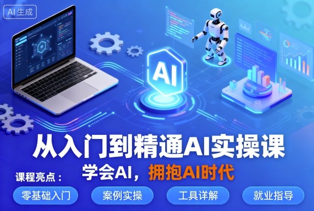 从入门到精通AI实操课，学会AI，拥抱AI时代_免费分享网络创业,副业,信息差项目的老牌资源整合平台！金铲子项目