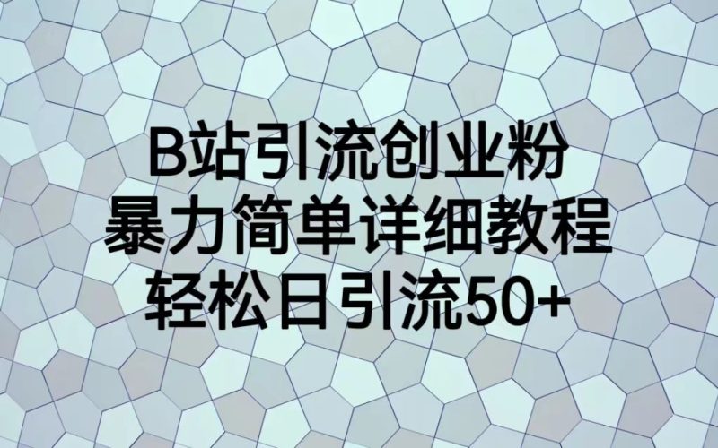 B站引流创业粉，暴力简单详细教程，日引流_免费分享网络创业,副业,信息差项目的老牌资源整合平台！金铲子项目