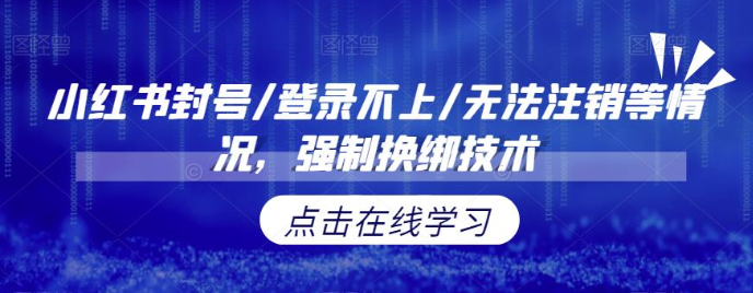 小红书封号/登录不上/无法注销等情况，强制换绑技术_免费分享网络创业,副业,信息差项目的老牌资源整合平台！金铲子项目