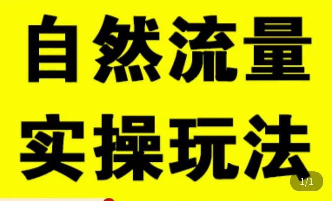 拼多多自然流量天花板，拼多多自然流的实操玩法，自然流量是怎么来的，如何开车带来自然流等知识_免费分享网络创业,副业,信息差项目的老牌资源整合平台！金铲子项目