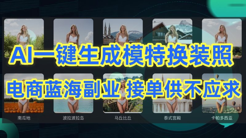 AI制作一键生成模特换装照，电商蓝海副业，接单供不应求_免费分享网络创业,副业,信息差项目的老牌资源整合平台！金铲子项目