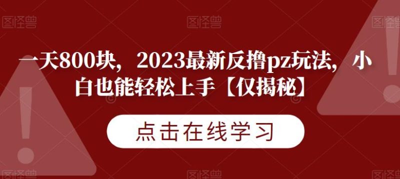 块，2023最新反撸pz玩法，小白也能上手【仅揭秘】_免费分享网络创业,副业,信息差项目的老牌资源整合平台！金铲子项目