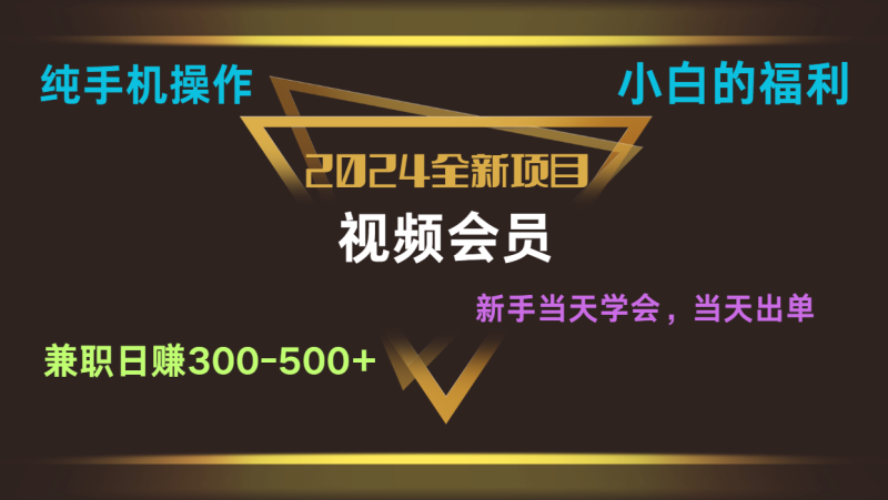 影视会员兼职-800，纯手机操作上手出单小白福利_免费分享网络创业,副业,信息差项目的老牌资源整合平台！金铲子项目