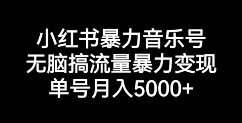 小红书暴力音乐号，无脑搞流量暴力，单号_免费分享网络创业,副业,信息差项目的老牌资源整合平台！金铲子项目