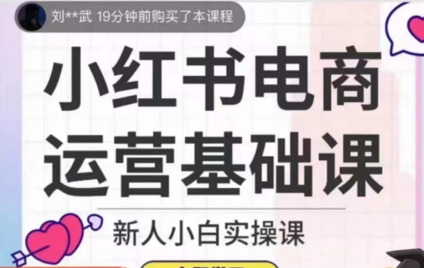 小红书电商运营基础课，新人小白实操课_免费分享网络创业,副业,信息差项目的老牌资源整合平台！金铲子项目