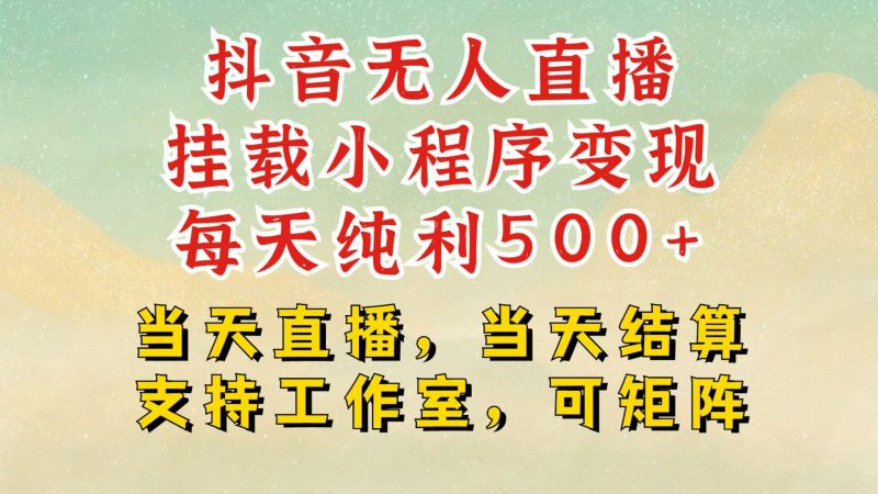 抖音无人挂机项目，,挂载小程序玩法，不违规不封号，有号的一定挂起来_免费分享网络创业,副业,信息差项目的老牌资源整合平台！金铲子项目