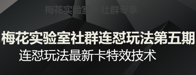 梅花实验室社群连怼玩法第五期，视频号连怼玩法最新卡特效技术_免费分享网络创业,副业,信息差项目的老牌资源整合平台！金铲子项目