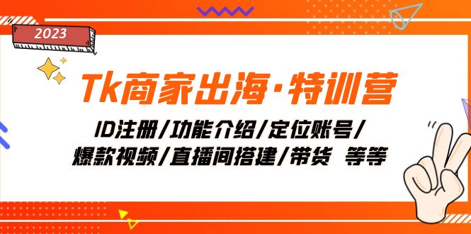 （7974期）Tk商家出海·特训营：ID注册/功能介绍/定位账号/爆款视频/直播间搭建/带货._免费分享网络创业,副业,信息差项目的老牌资源整合平台！金铲子项目