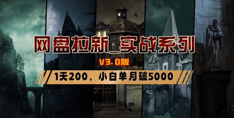 （8901期）网盘拉新_实战系列，小白单月破（v3.0版保姆级教程）_免费分享网络创业,副业,信息差项目的老牌资源整合平台！金铲子项目