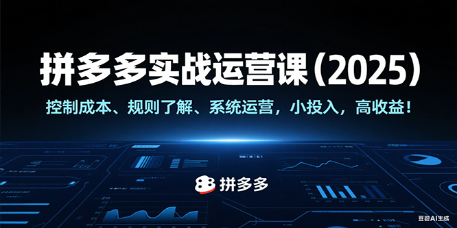 拼多多实战运营课（2025），控制成本、规则了解、系统运营，小投入，高_免费分享网络创业,副业,信息差项目的老牌资源整合平台！金铲子项目