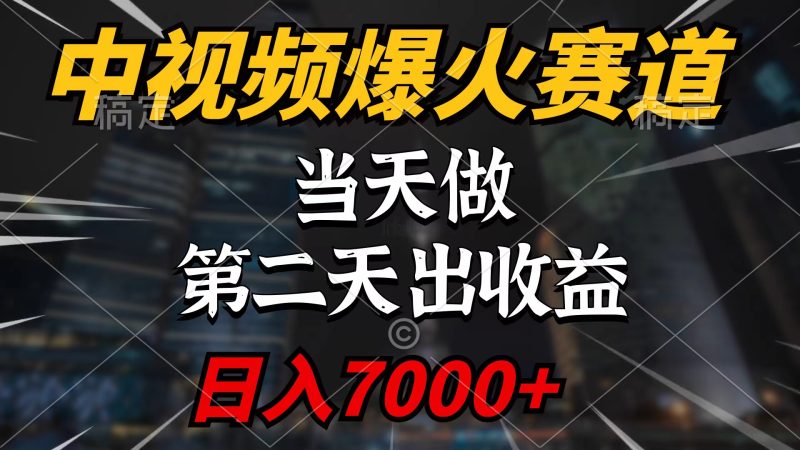 （9773期）中视频计划爆火赛道，做，第二天见，破百万播放，0_免费分享网络创业,副业,信息差项目的老牌资源整合平台！金铲子项目