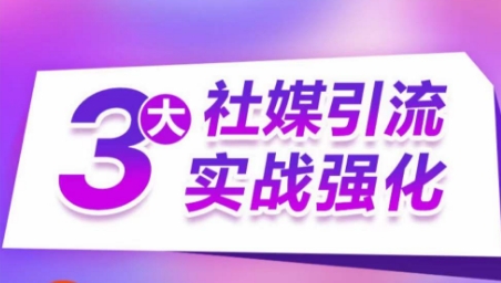 3大社媒引流实战强化，多渠道站外引流，高效精准获客，订单销售额翻倍增长_免费分享网络创业,副业,信息差项目的老牌资源整合平台！金铲子项目