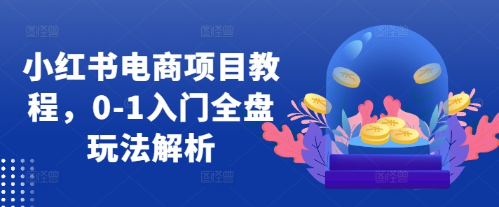 小红书电商项目教程，0-1入门全盘玩法解析_免费分享网络创业,副业,信息差项目的老牌资源整合平台！金铲子项目