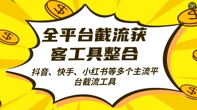 全平台截流获客工县整合全自动引流，日引精准客户_免费分享网络创业,副业,信息差项目的老牌资源整合平台！金铲子项目