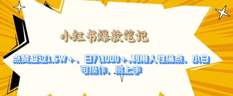 利用人性的痛点，打造爆款笔记，获得点赞超过1.，_免费分享网络创业,副业,信息差项目的老牌资源整合平台！金铲子项目